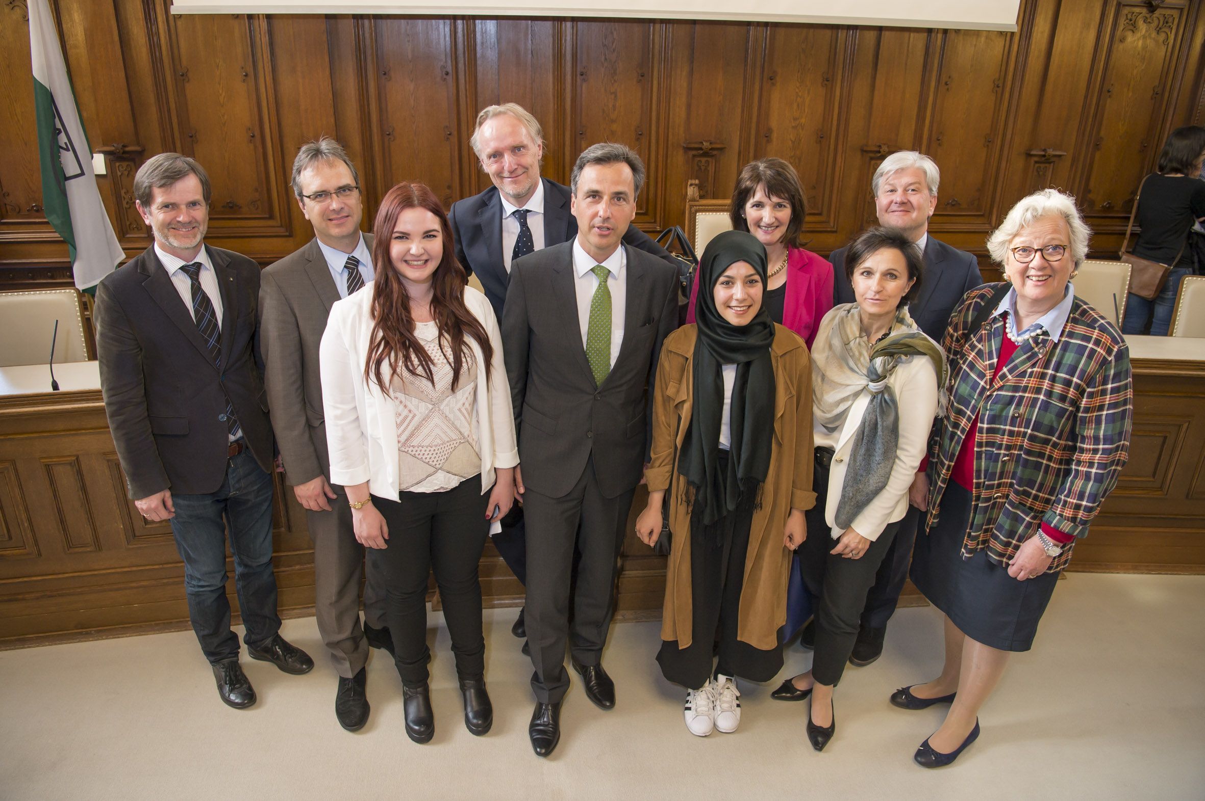 Bürgermeister Siegfried Nagl und VertreterInnen der Grazer Hochschulen nahmen sich Zeit, die internationalen Studierenden willkommen zu heißen. 