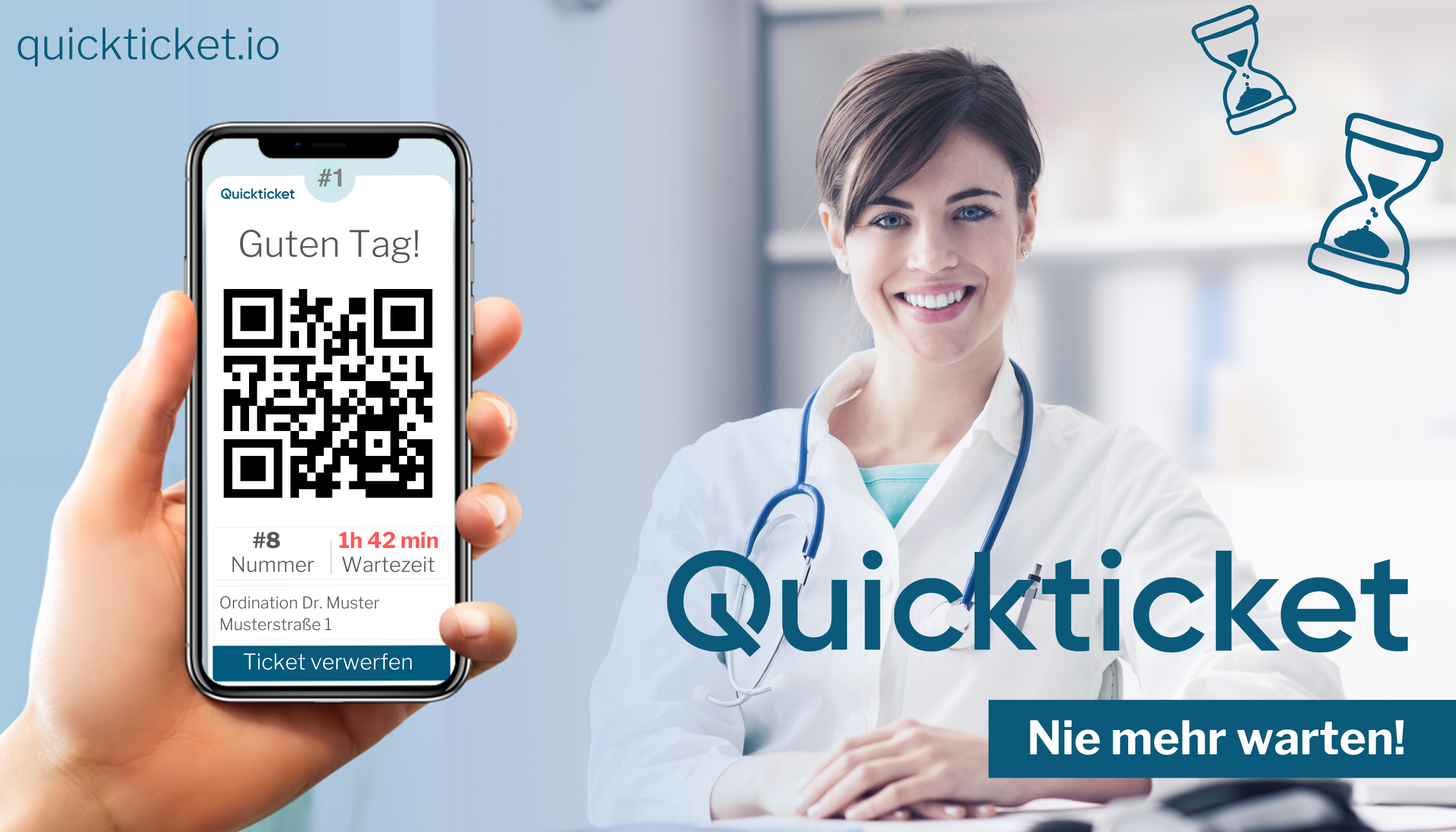 Online-Ticket für Patientinnen und Patienten mit Ärztin